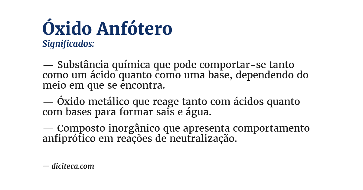Significado de óxido anfótero