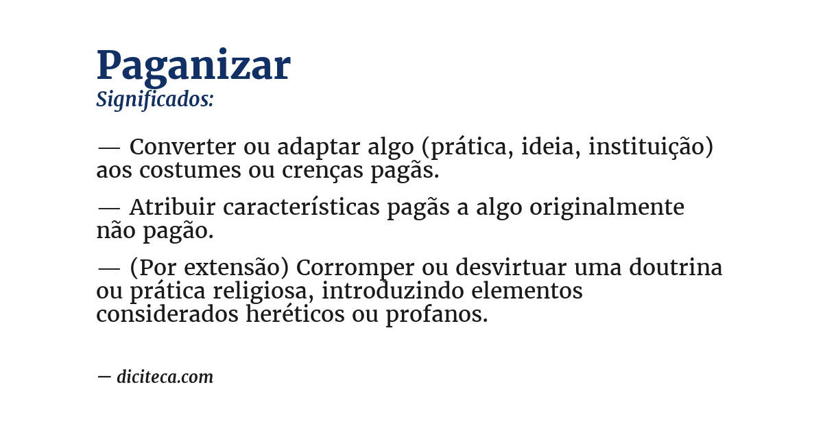 Significado de paganizar