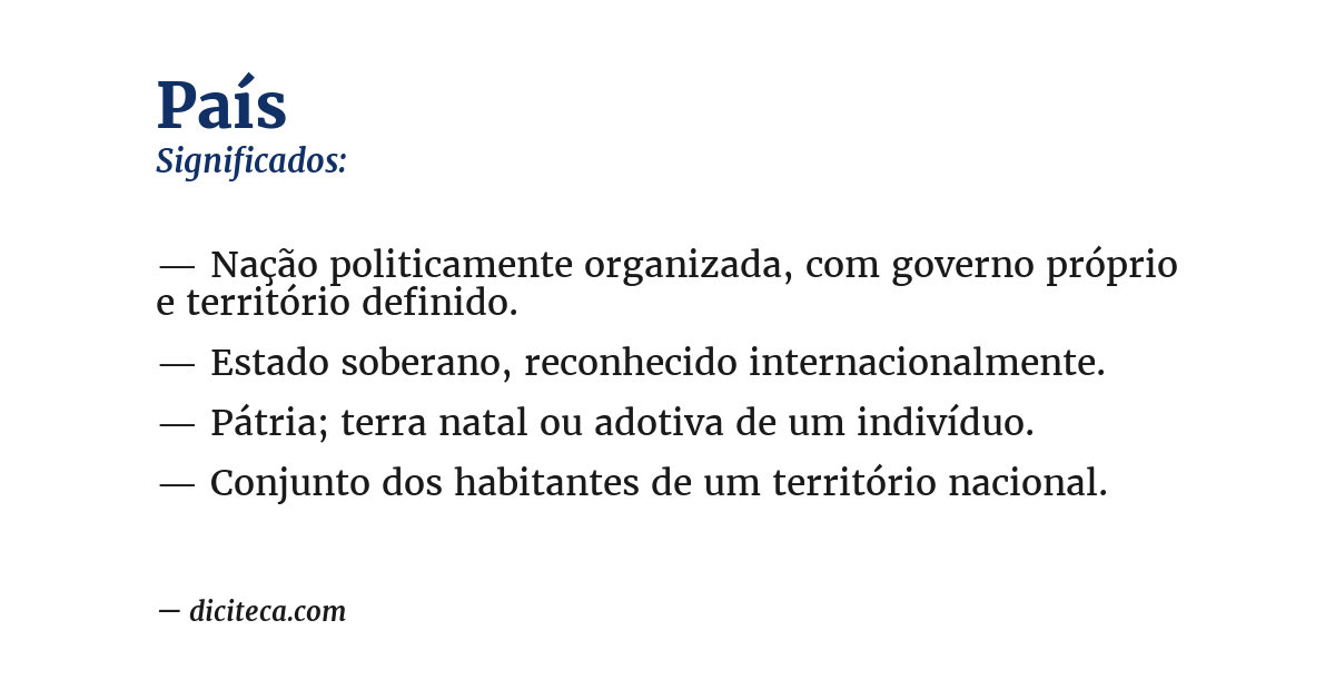 Significado de país
