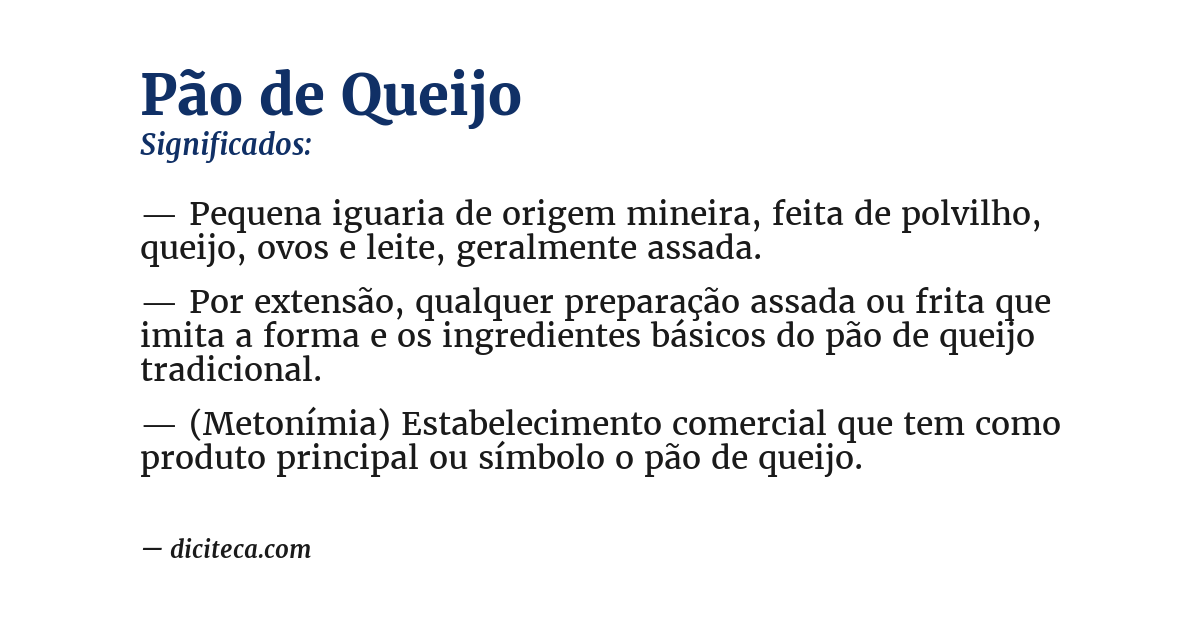 Significado de pão de queijo
