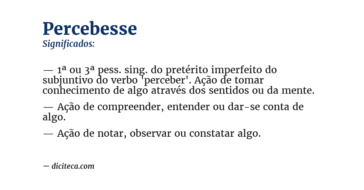 Significado de percebesse