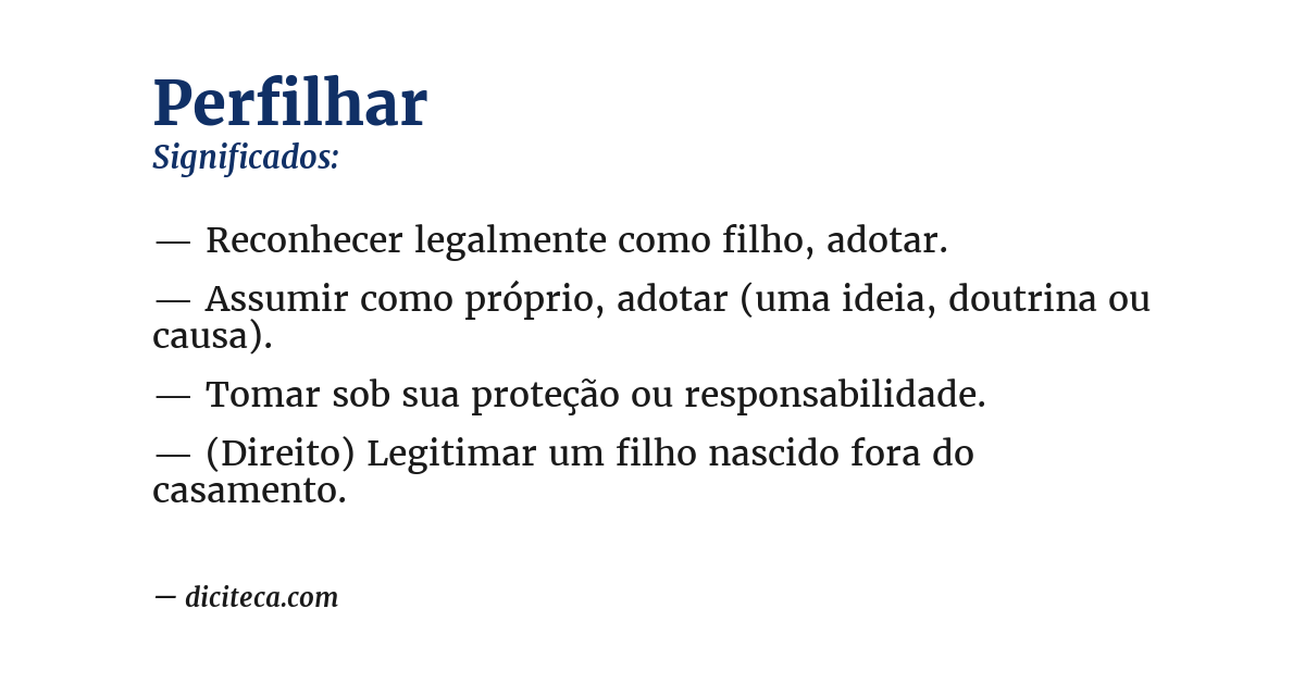 Significado de perfilhar