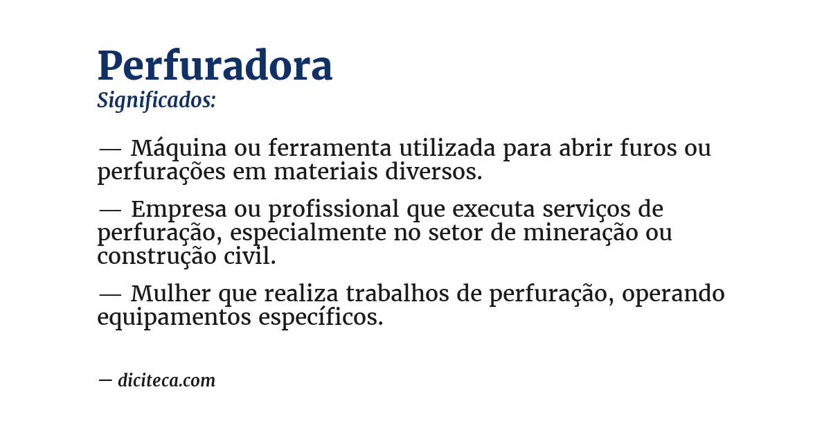 Significado de perfuradora