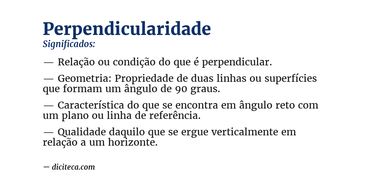Significado de perpendicularidade