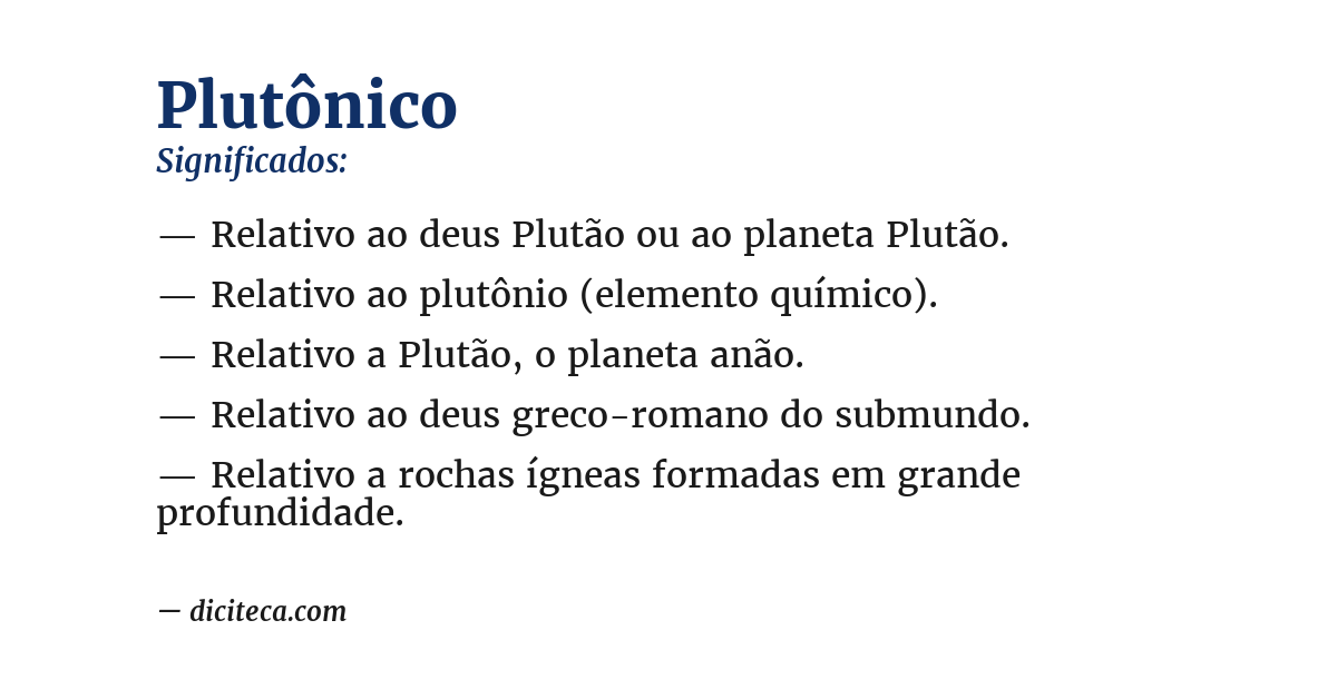 Significado de plutônico