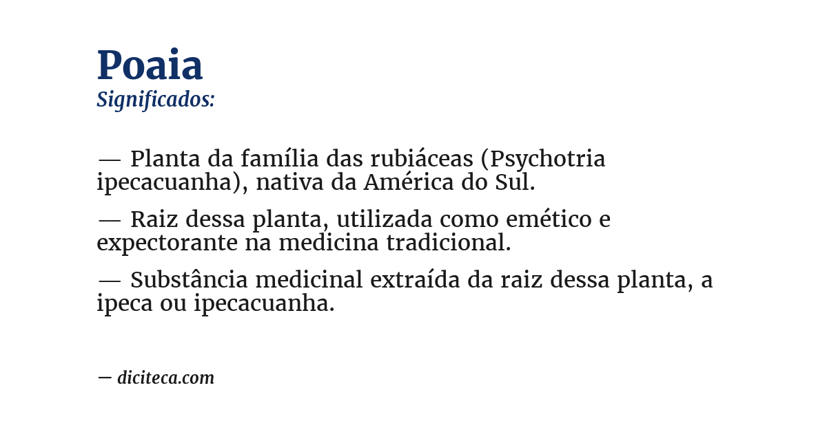 Significado de poaia