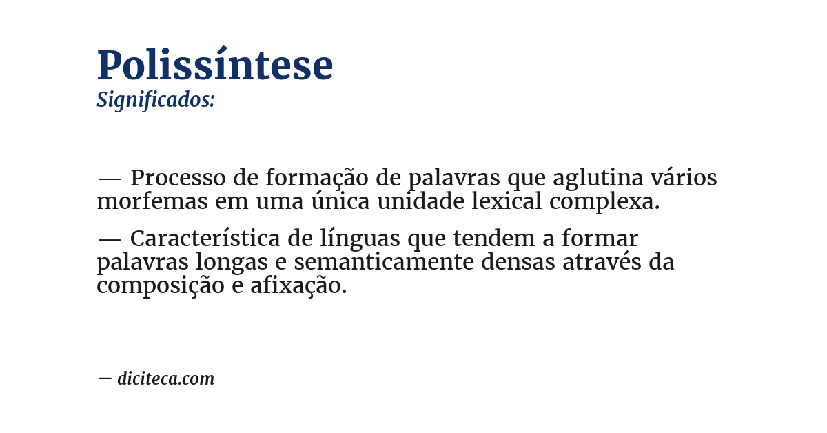 Significado de polissíntese