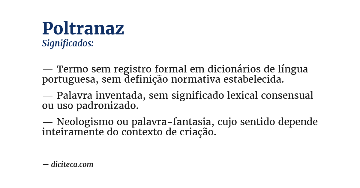 Significado de poltranaz