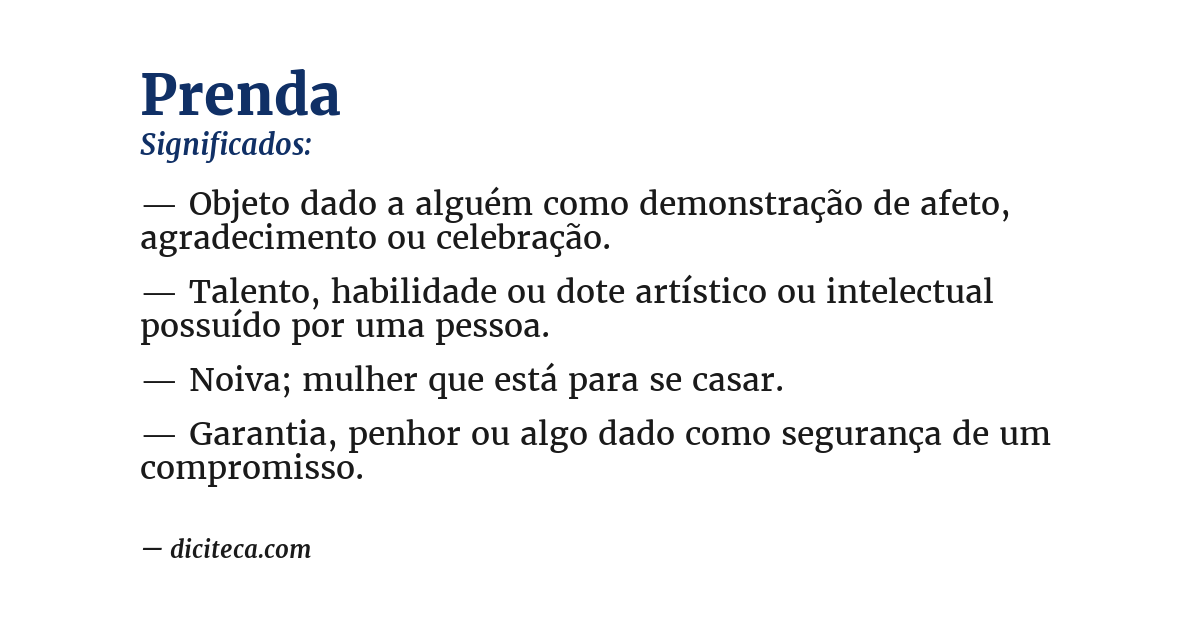 Significado de prenda