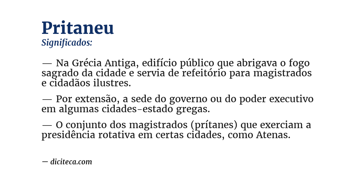 Significado de pritaneu