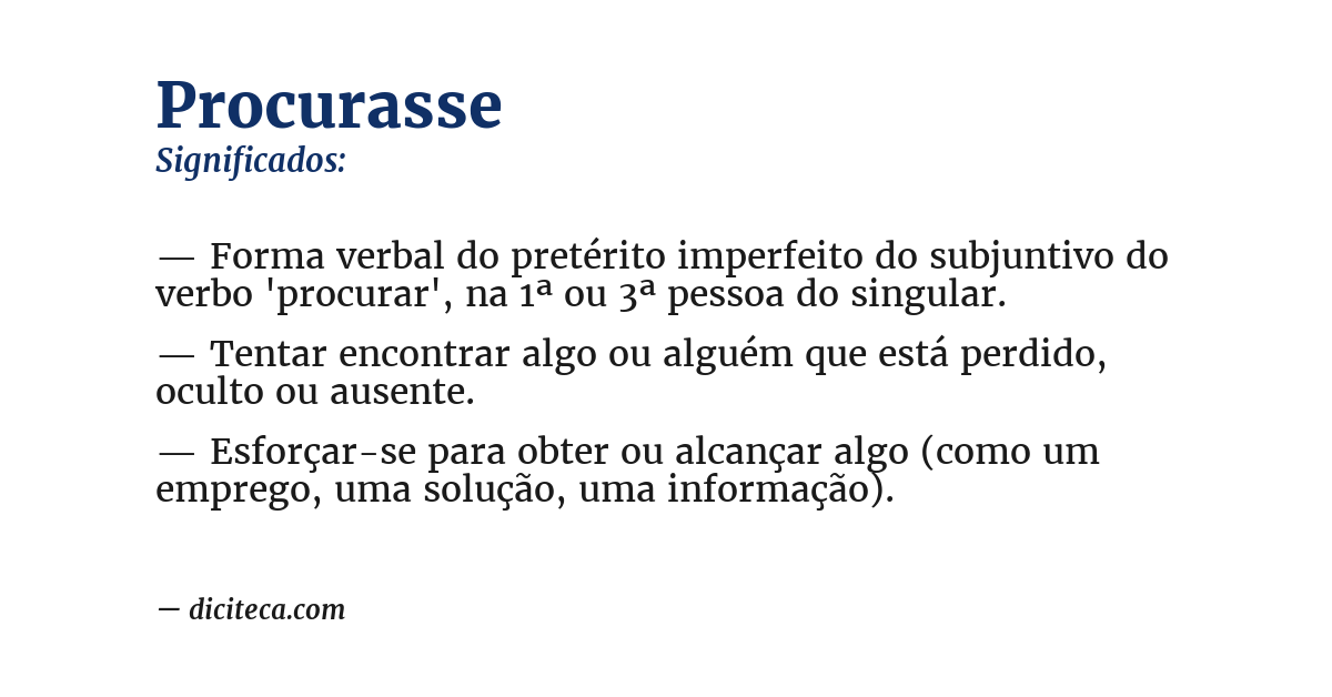 Significado de procurasse