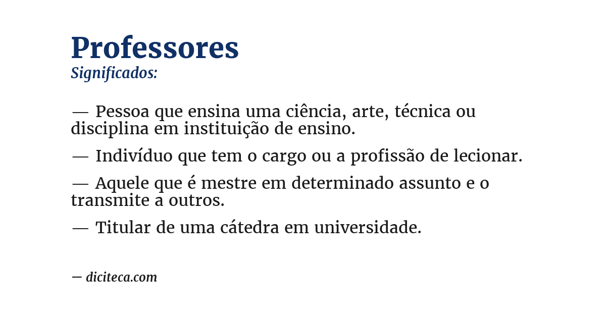 Significado de professores