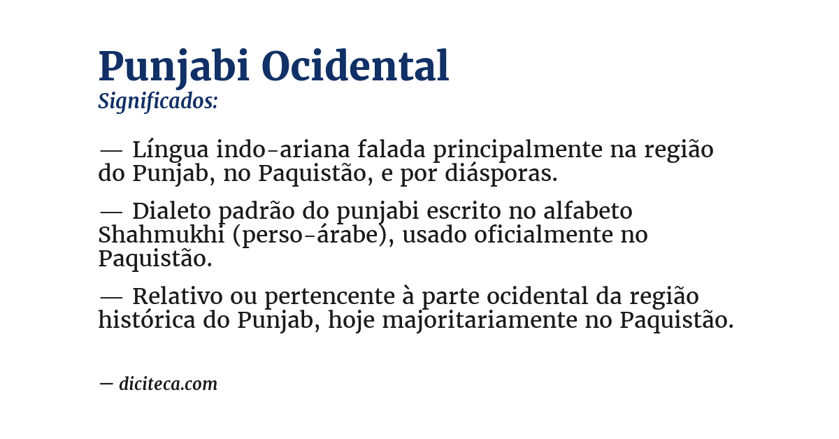 Significado de punjabi ocidental