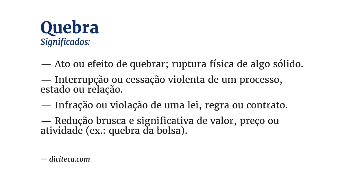 Significado de quebra