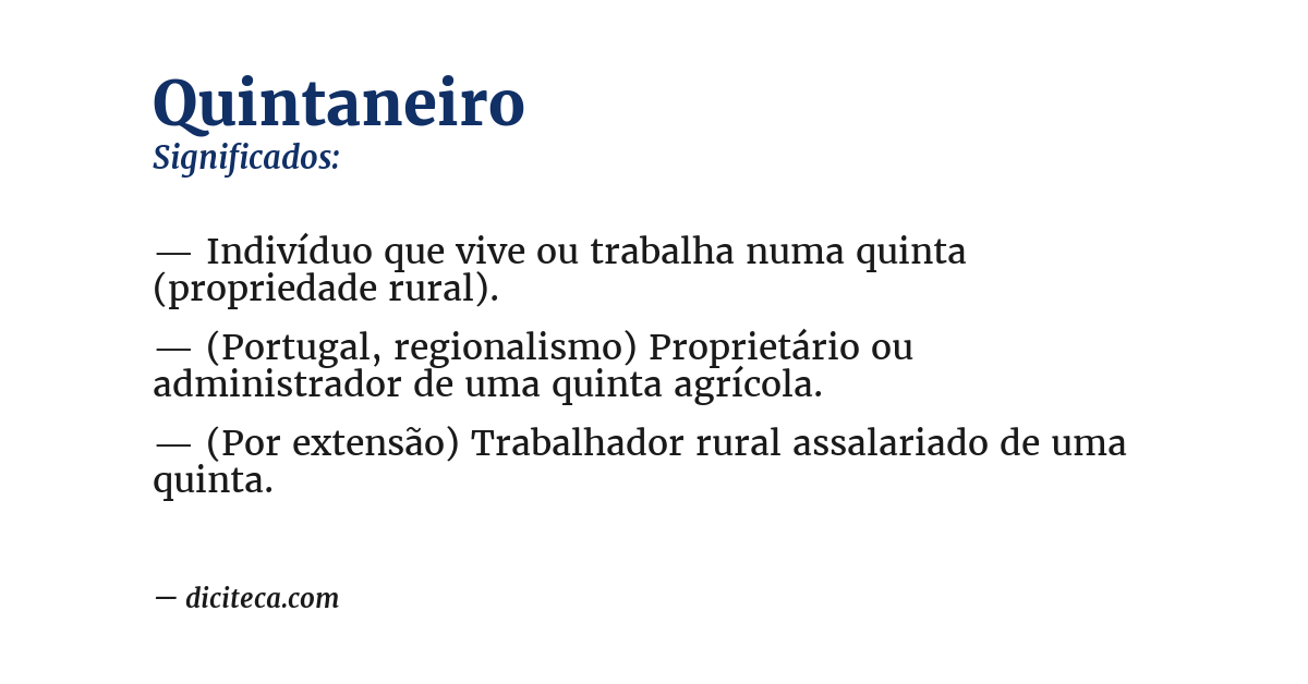 Significado de quintaneiro