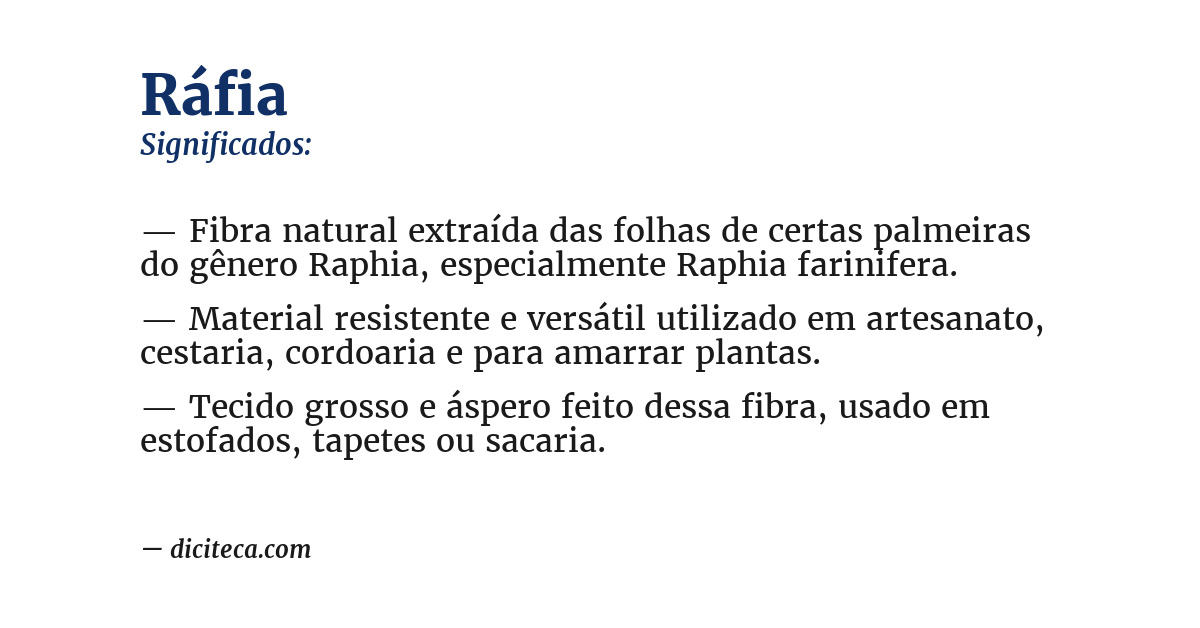 Significado de ráfia