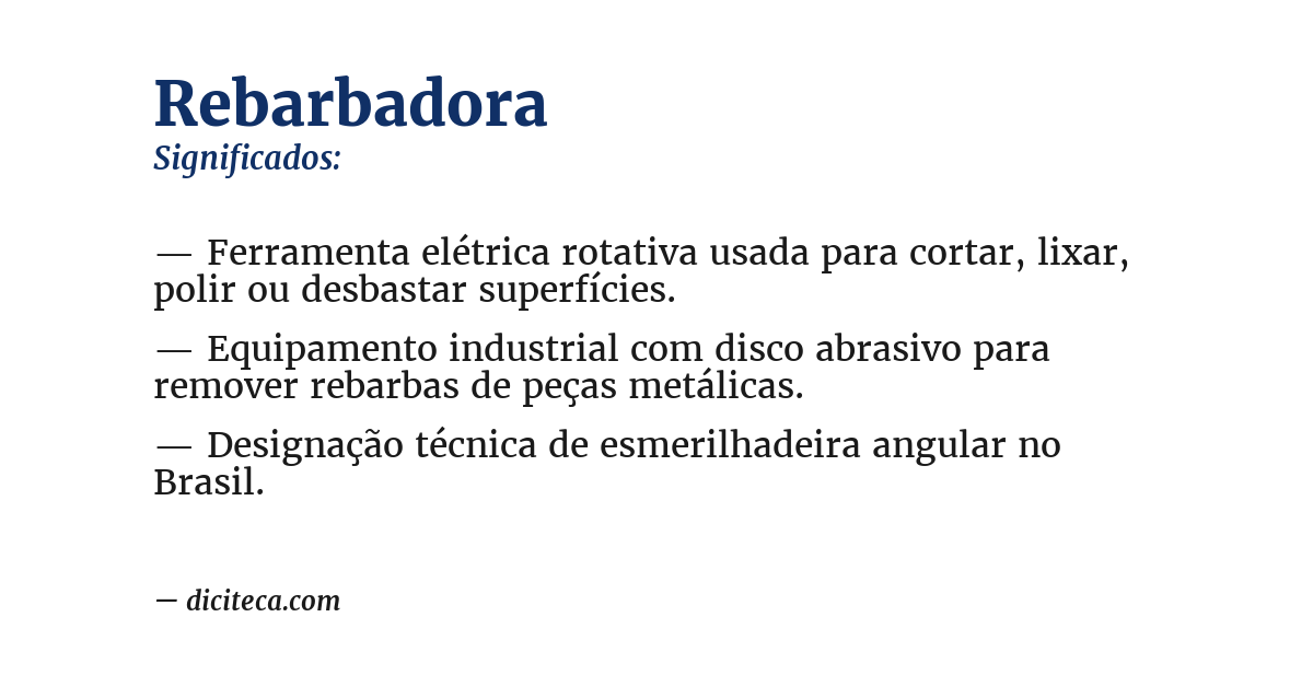 Significado de rebarbadora