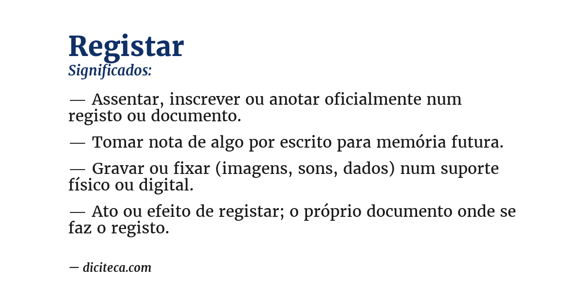Significado de registar