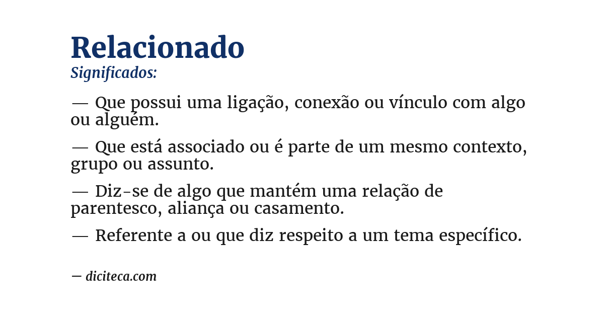 Significado de relacionado