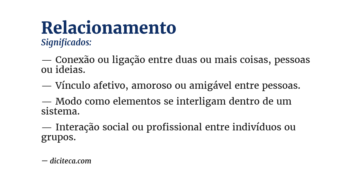 Significado de relacionamento