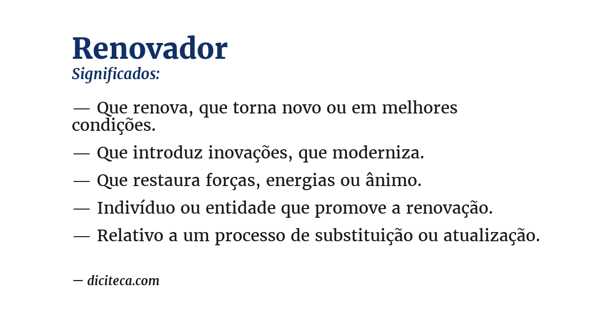 Significado de renovador