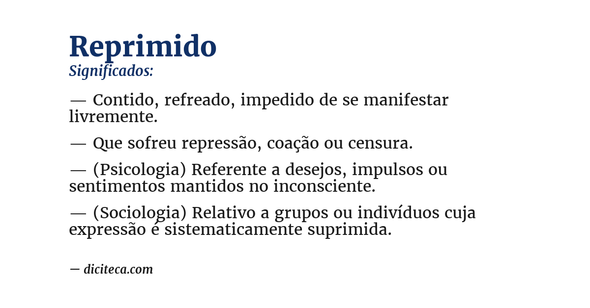 Significado de reprimido