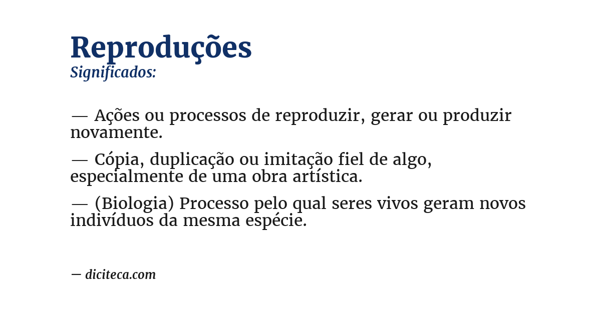 Significado de reproduções