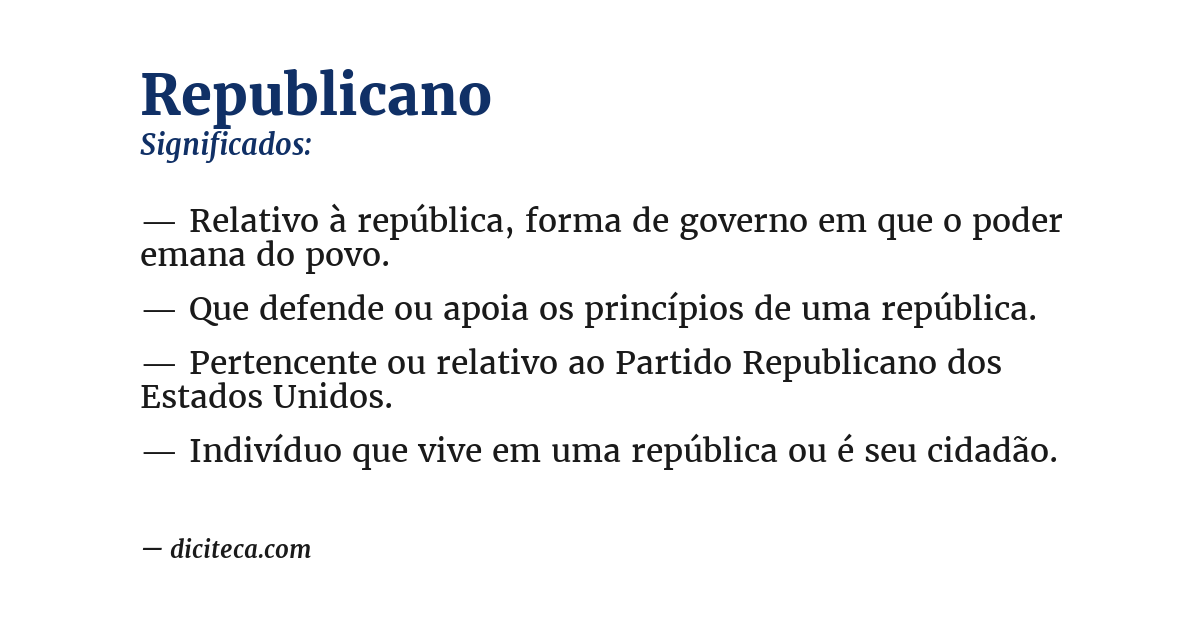 Significado de republicano