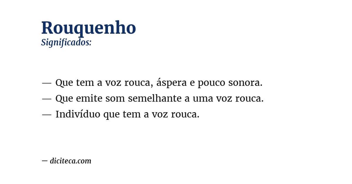 Significado de rouquenho