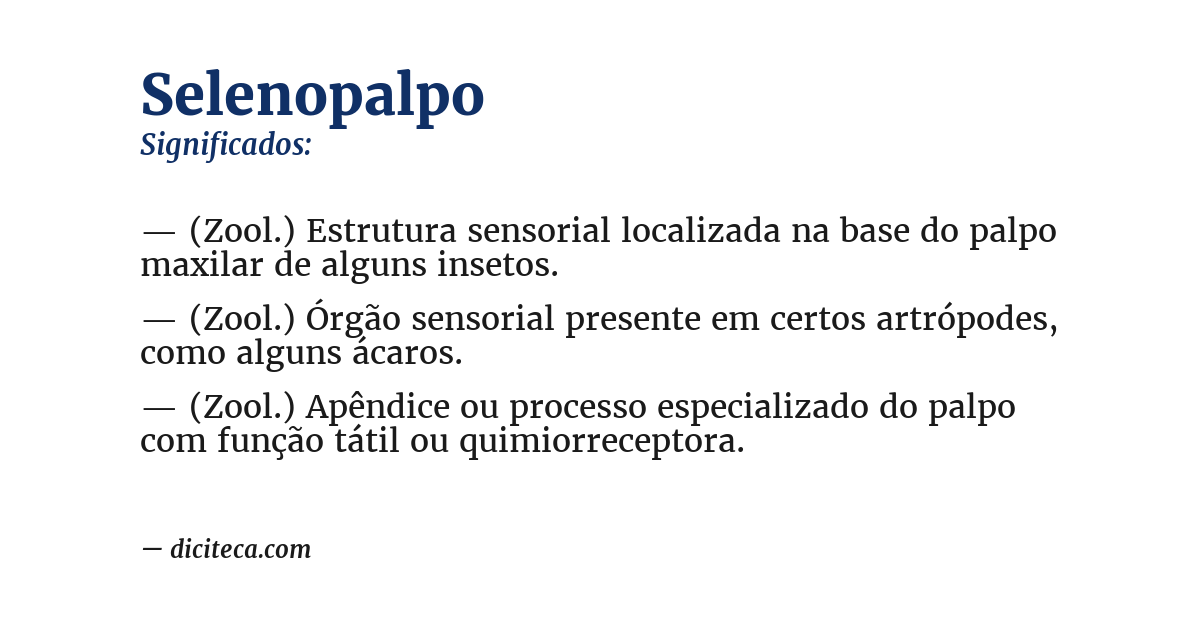 Significado de selenopalpo