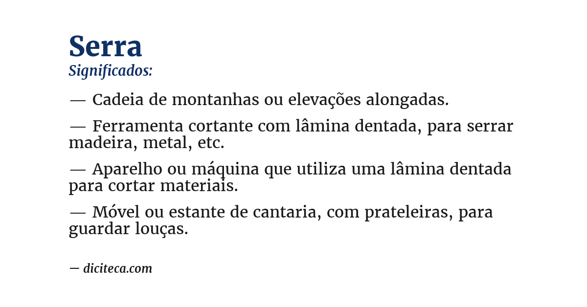 Significado de serra
