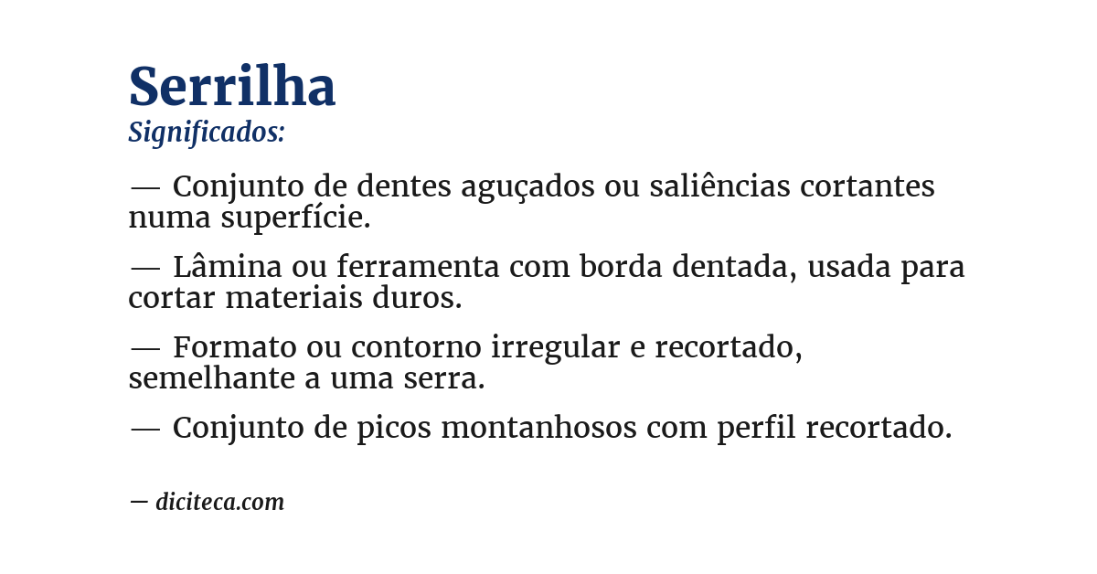 Significado de serrilha