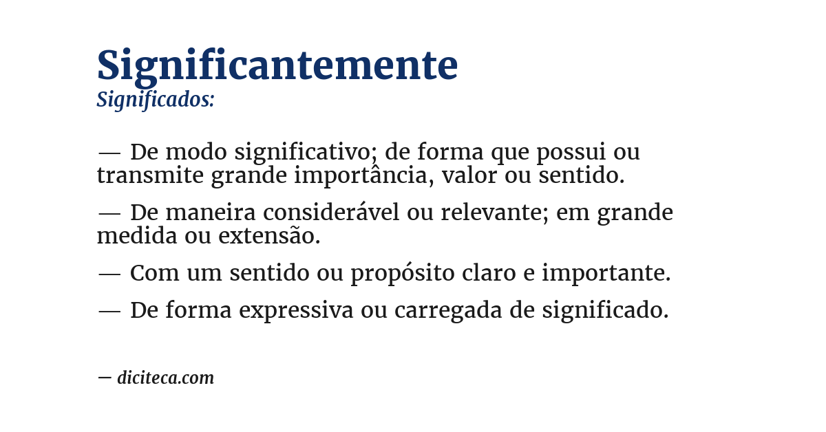 Significado de significantemente