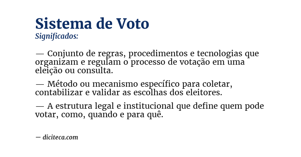Significado de sistema de voto