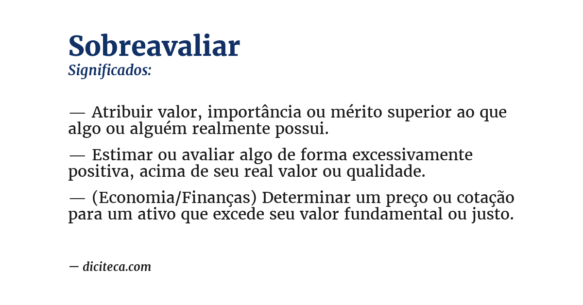 Significado de sobreavaliar