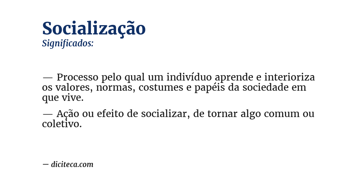 Significado de socialização