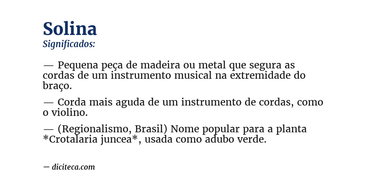Significado de solina