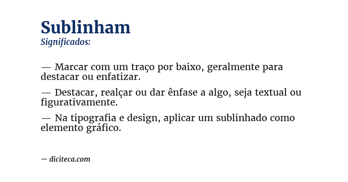 Significado de sublinham