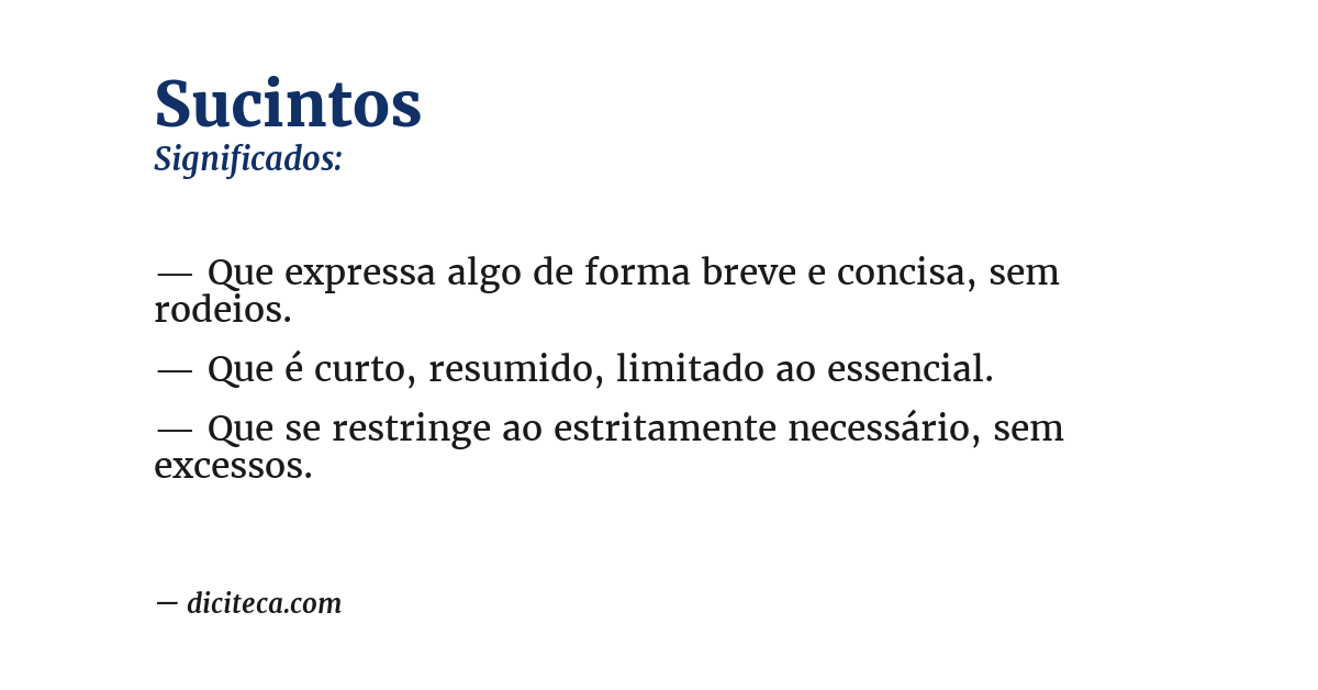 Significado de sucintos