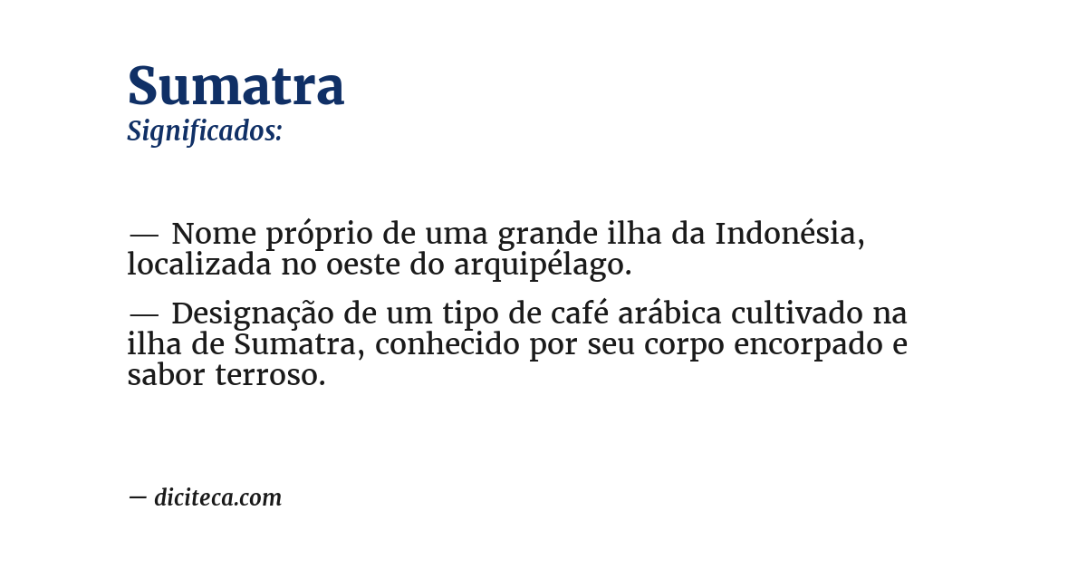 Significado de sumatra