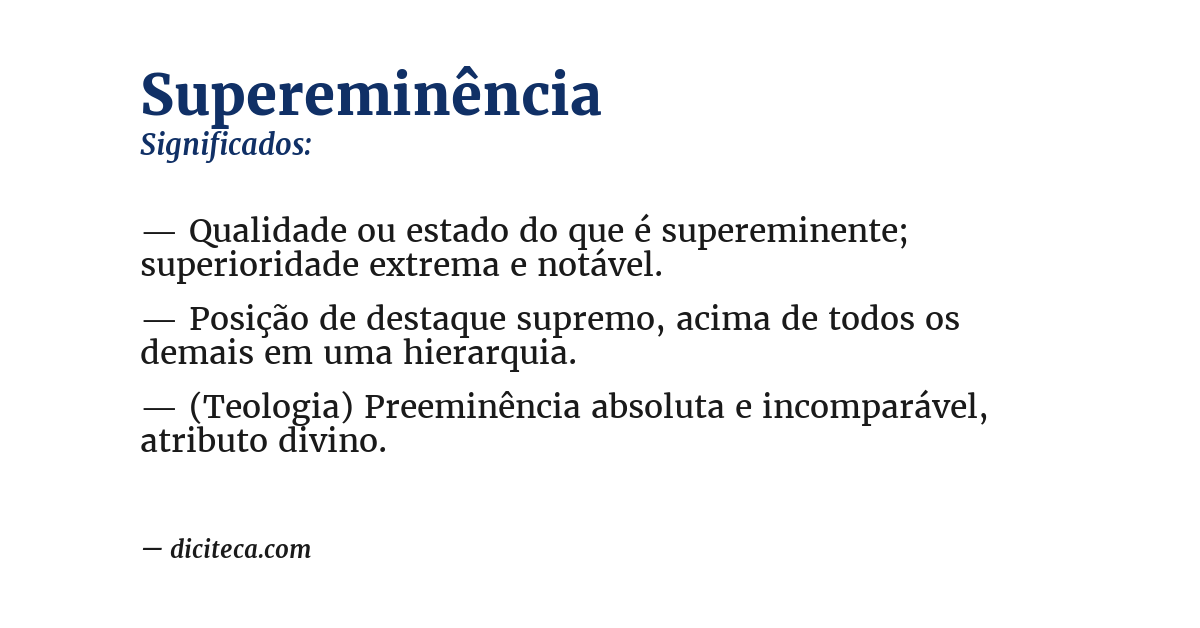 Significado de supereminência