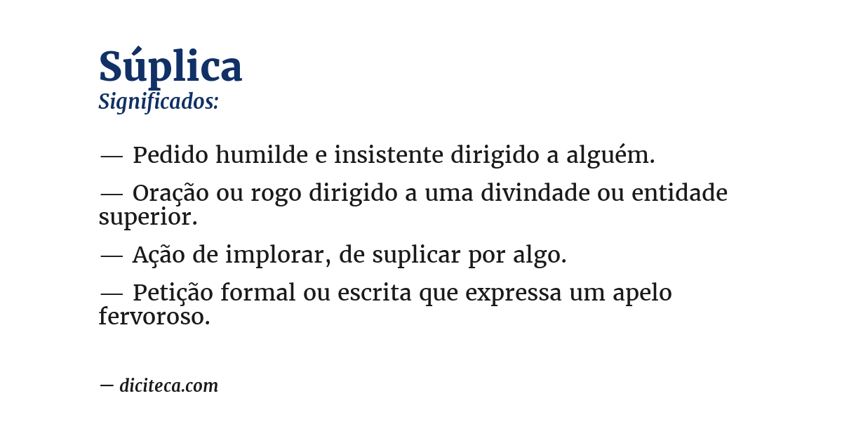 Significado de súplica