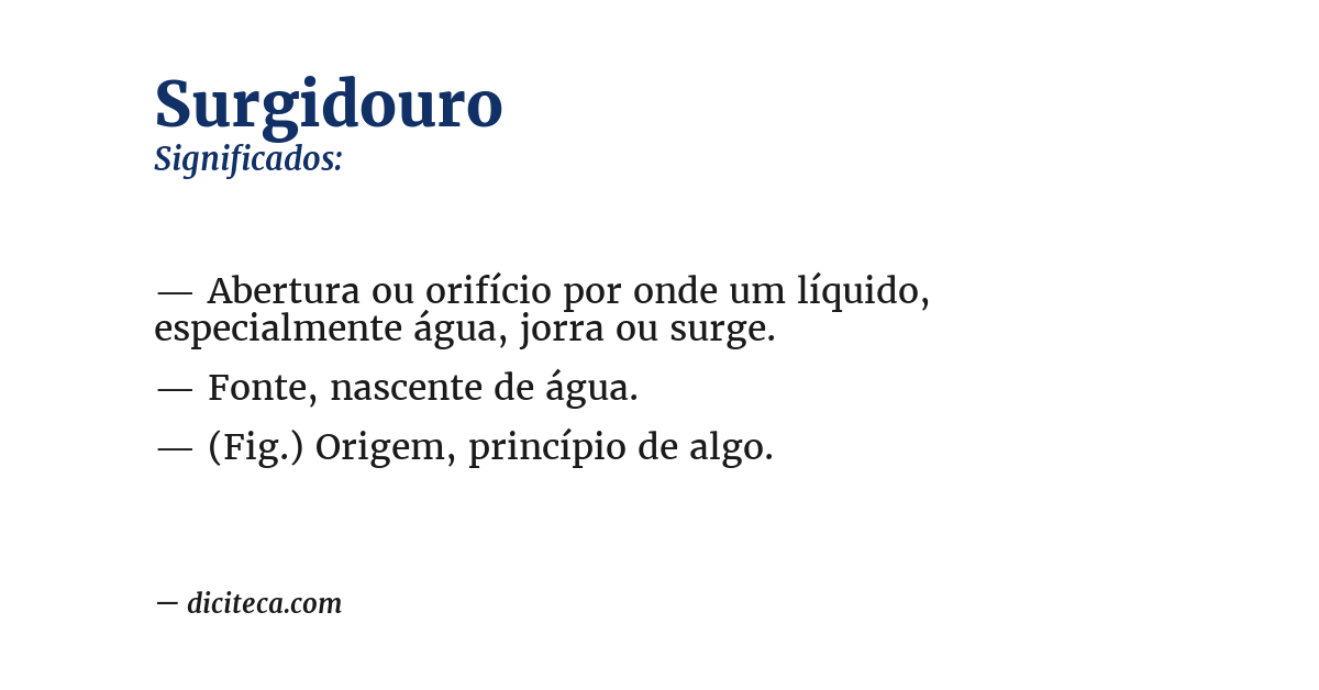 Significado de surgidouro