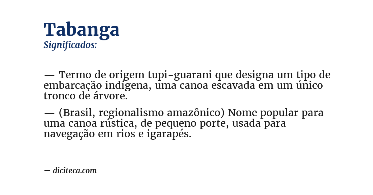 Significado de tabanga