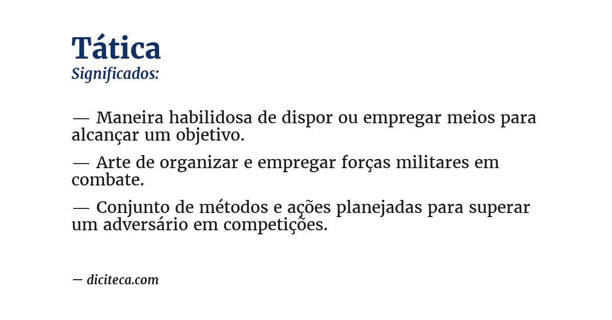 Significado de tática