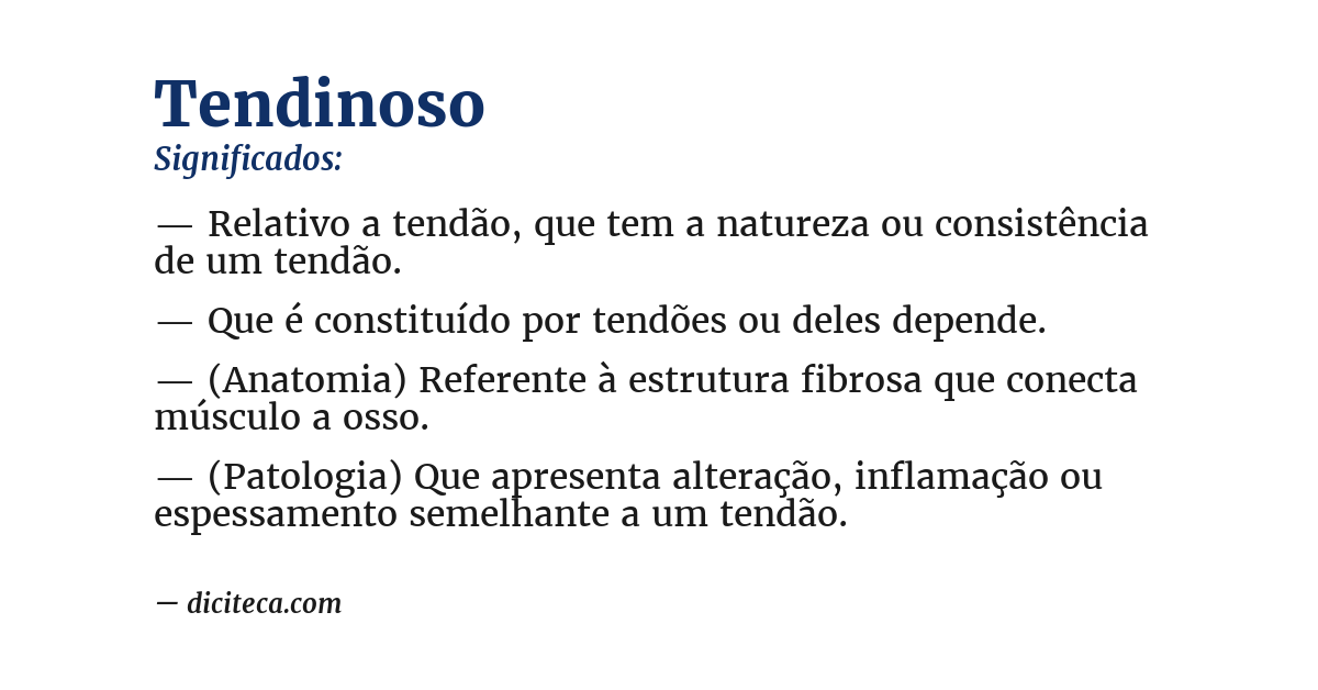 Significado de tendinoso