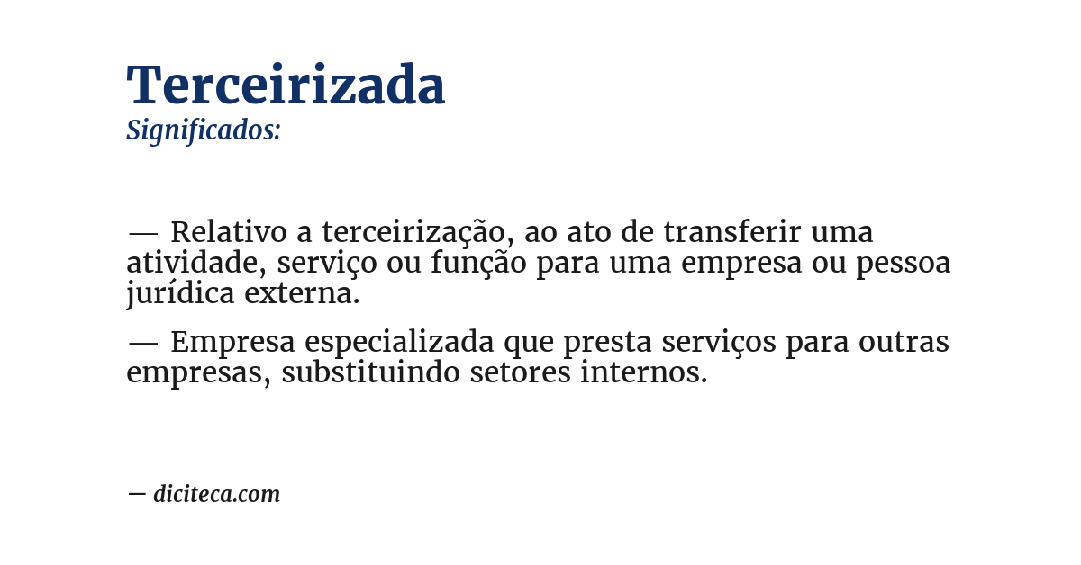 Significado de terceirizada