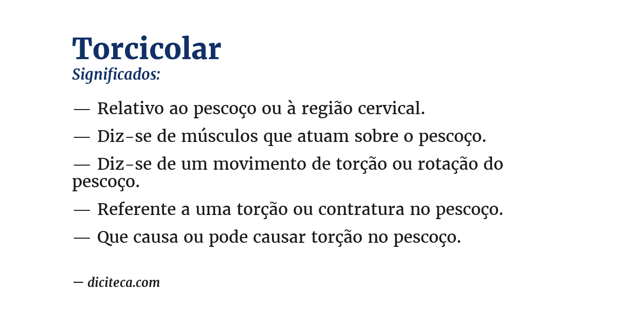 Significado de torcicolar