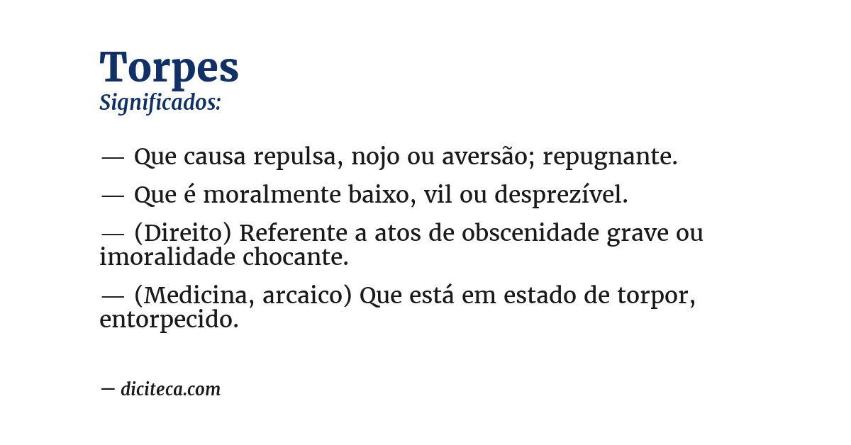Significado de torpes