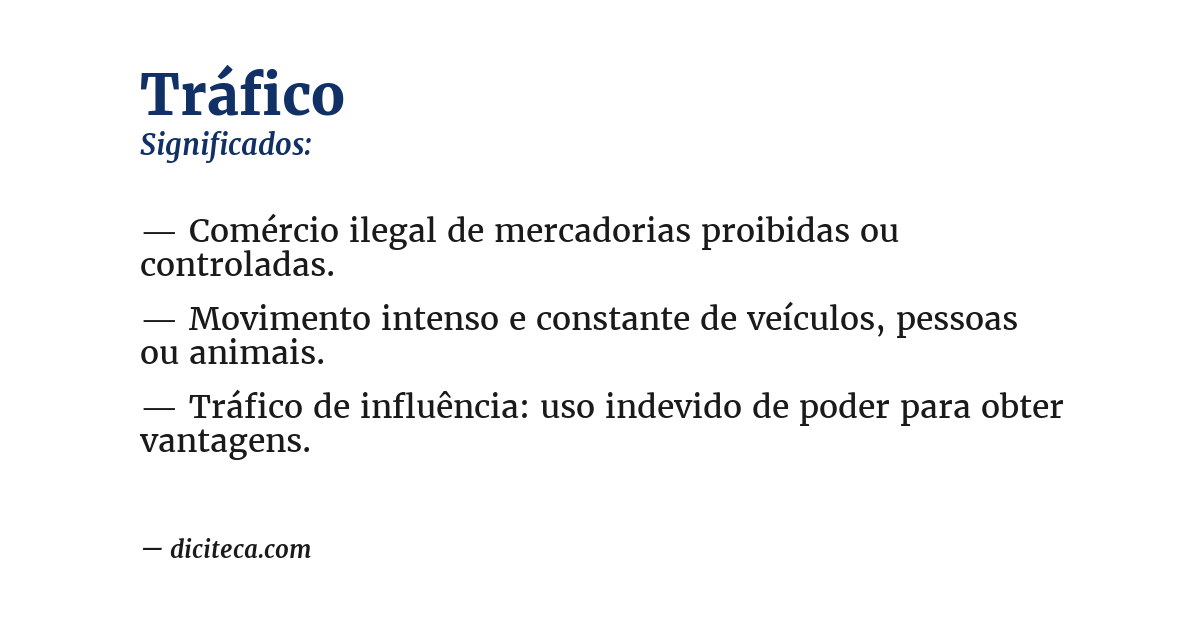 Significado de tráfico